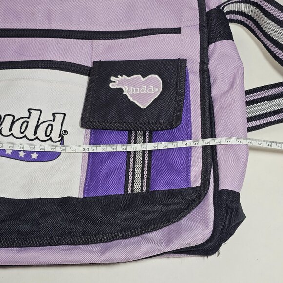 Mudd Vintage Canvas Crossbody Messenger School Book Bag Purple Y2K 2000s - Picture 9 of 12